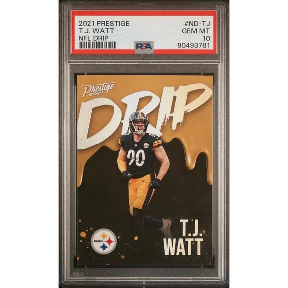 2021 PANINI PRESTIGE NFL DRIP ND-TJ T.J. WATT PSA 10